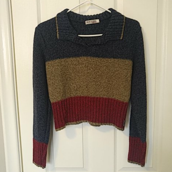 Blue Power for Hollywood Tops - Y2K Cropped Sweater